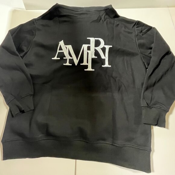 NEW with Tags AMIRI Staggered Logo Hoodie in Black Size XL - Picture 3 of 3